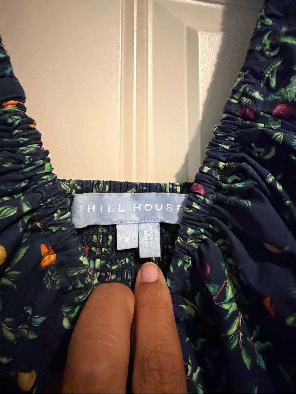 Hill House Navy Floral Puff-Sleeve Maxi Dress - Picture 2 of 2